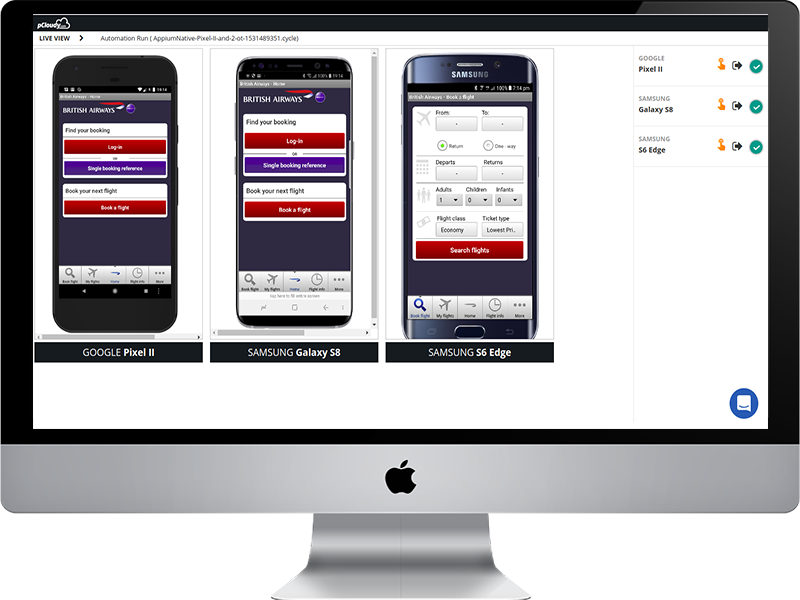 Appium Runs live view new screenshot