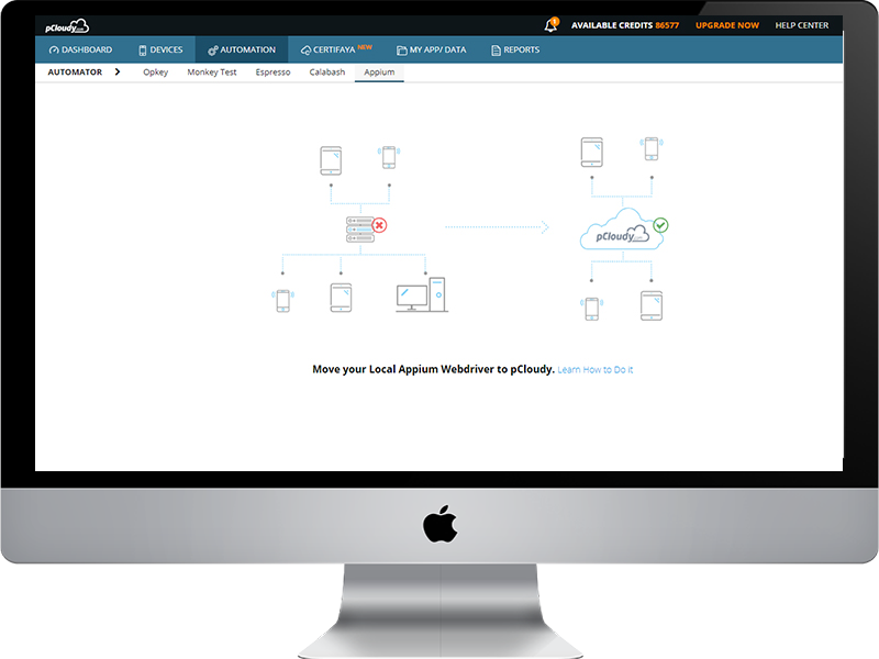 Appium Runs save infra costs screenshot