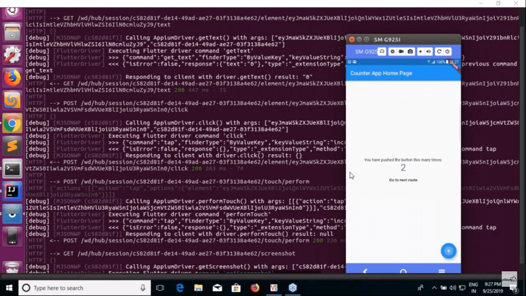 Flutter Appium automation